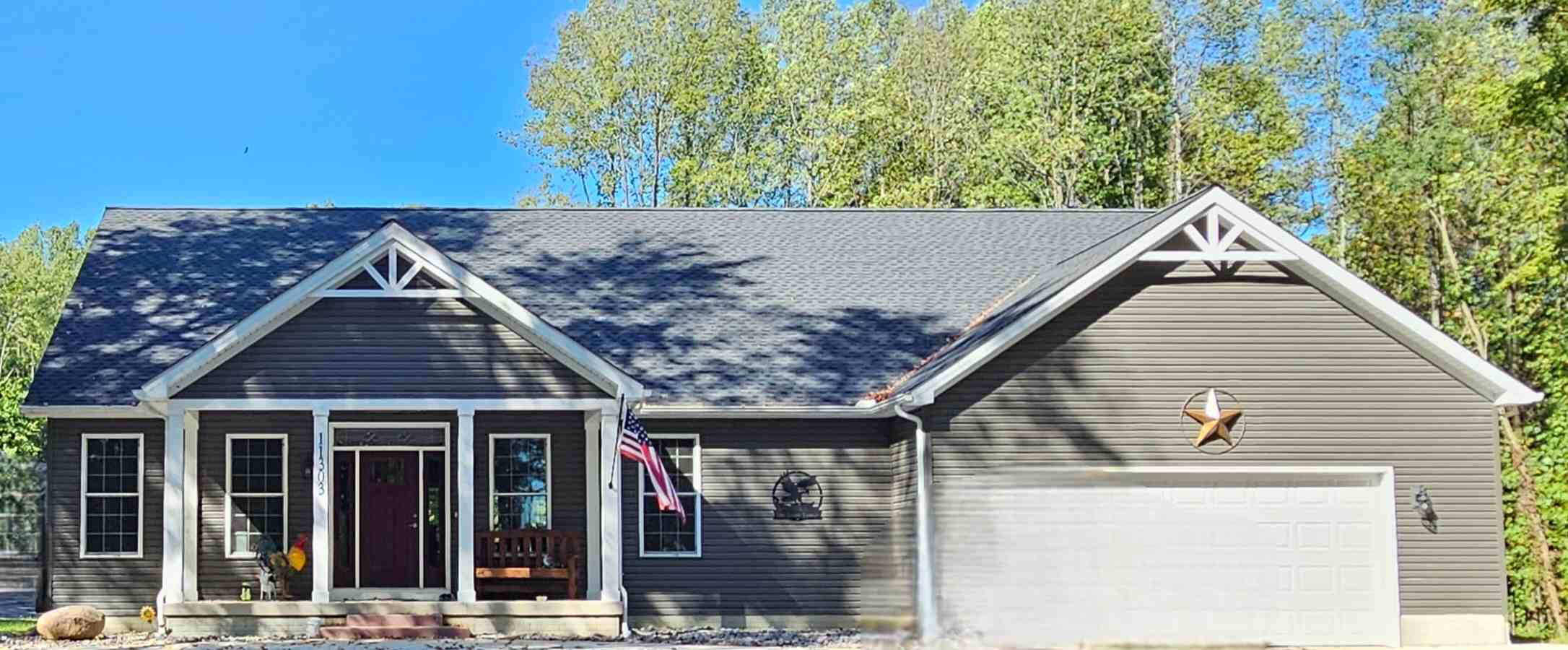 White gutter and downspout